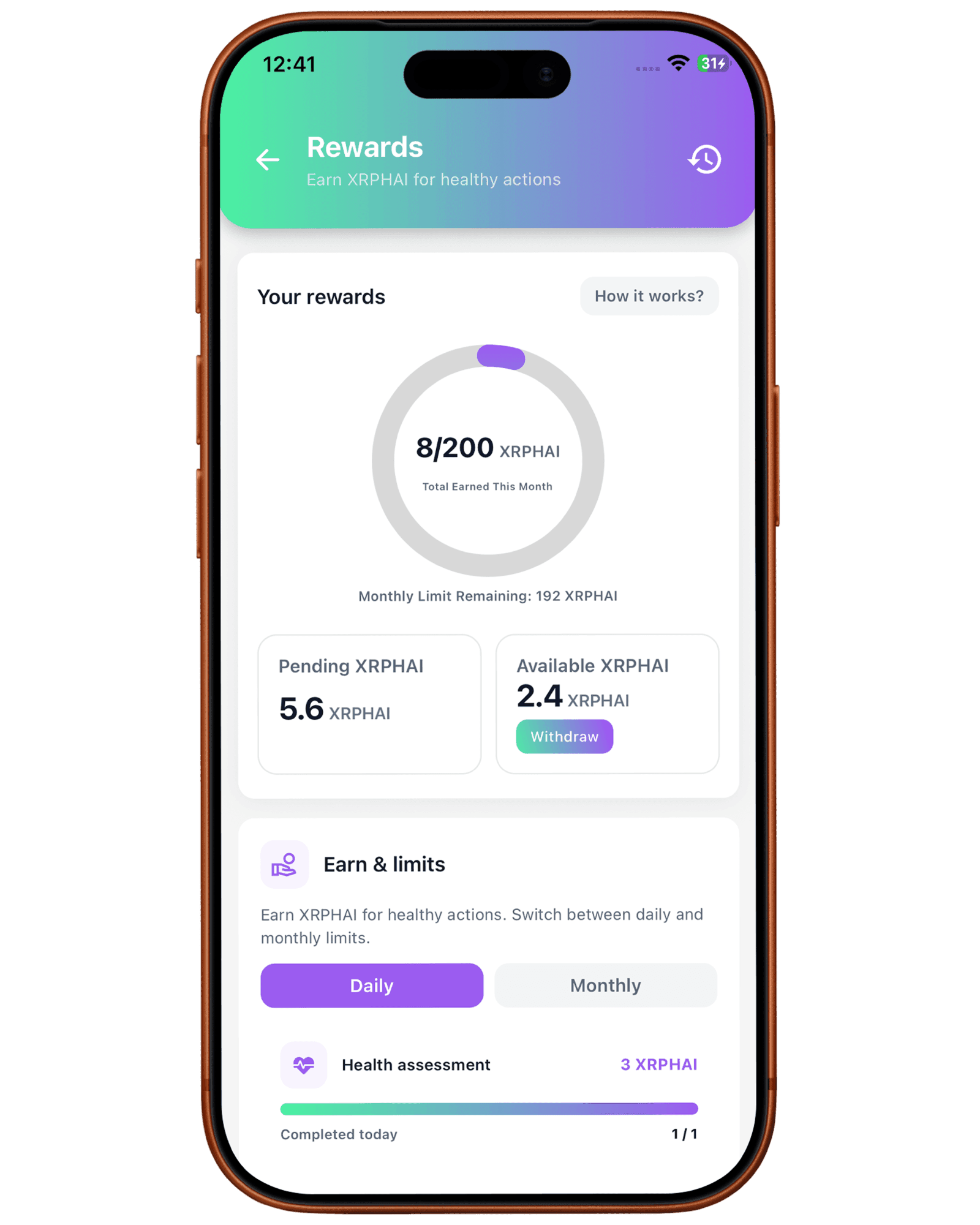 XRPH AI Rewards home preview