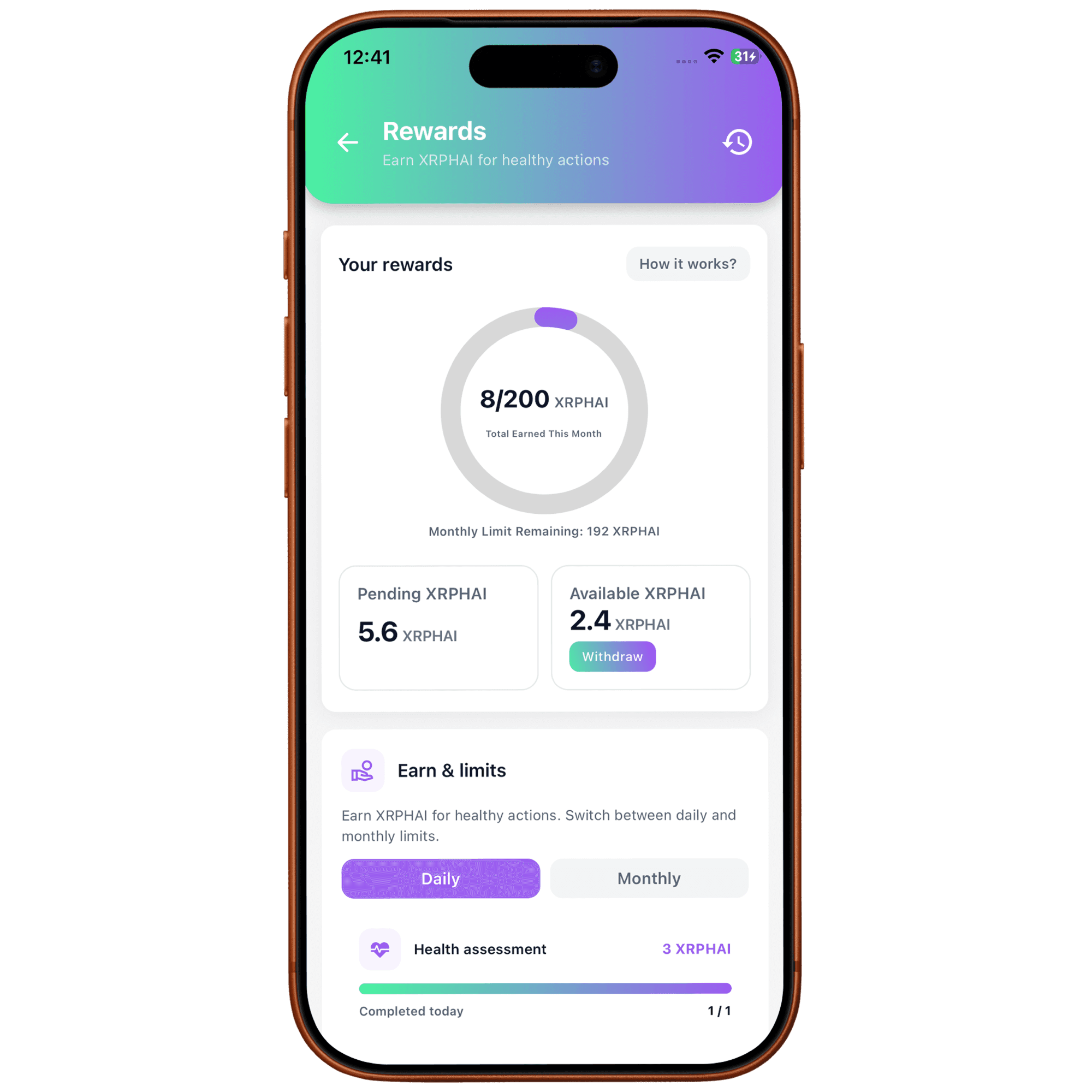 XRPH AI Rewards home preview