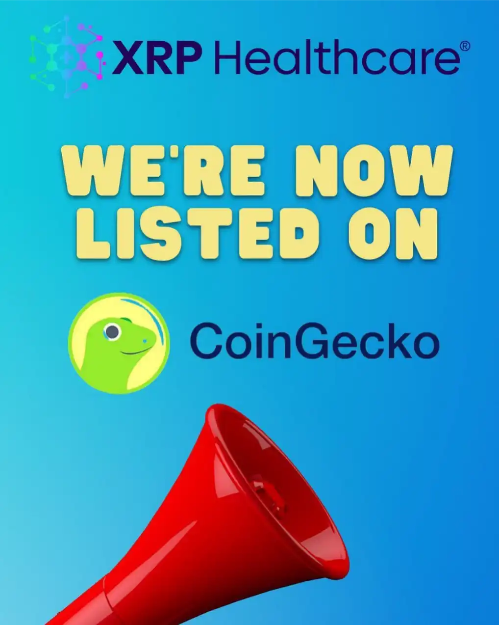 XRP Healthcare is now officially listed on both CoinGecko and CoinMarketCap.