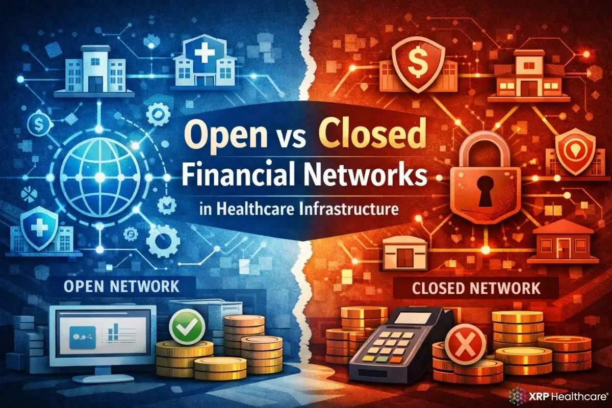 Open vs Closed Financial Networks in Healthcare Infrastructure