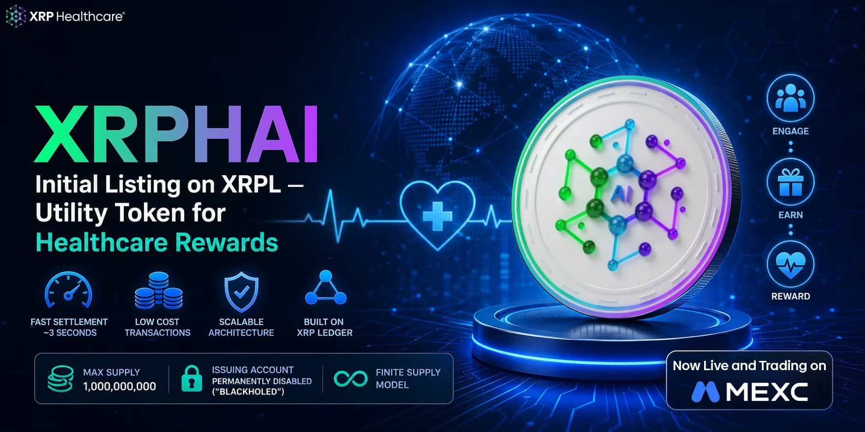 $XRPHAI Initial Listing on XRPL — Utility Token for Healthcare Rewards